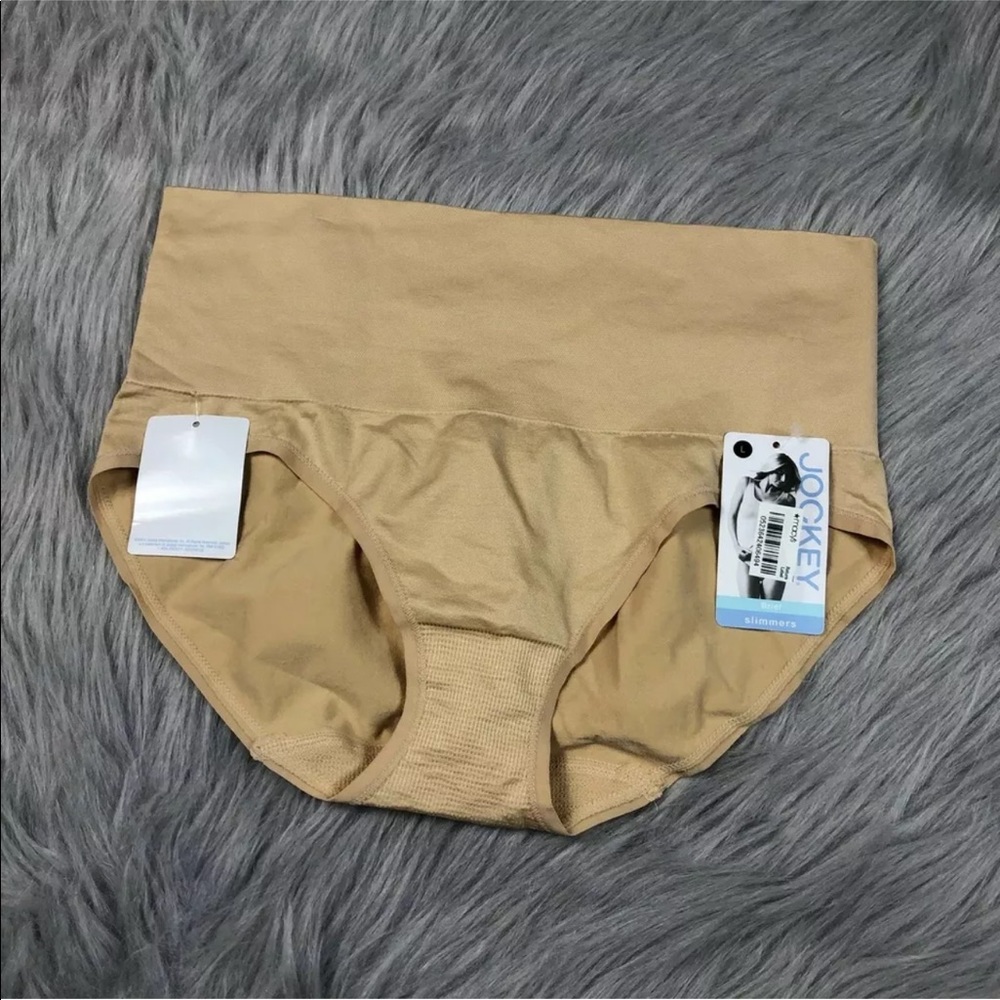 Jockey Slimmers Nude Microfiber Briefs Sz Large